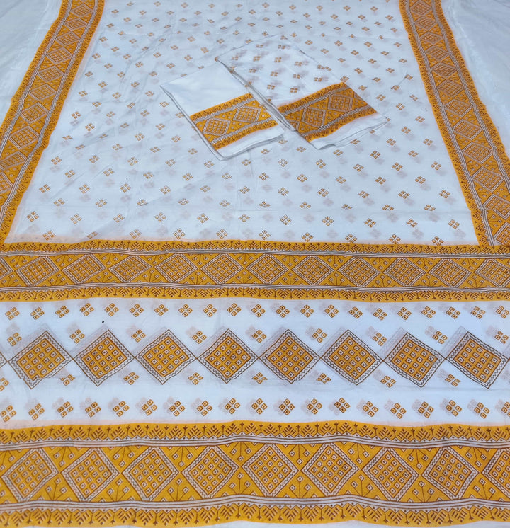 Printed Chanderi Cotton* Mekhela Sador