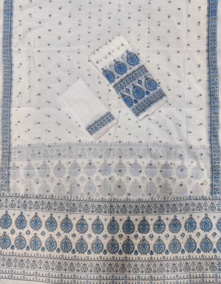 Printed Chanderi Cotton* Mekhela Sador