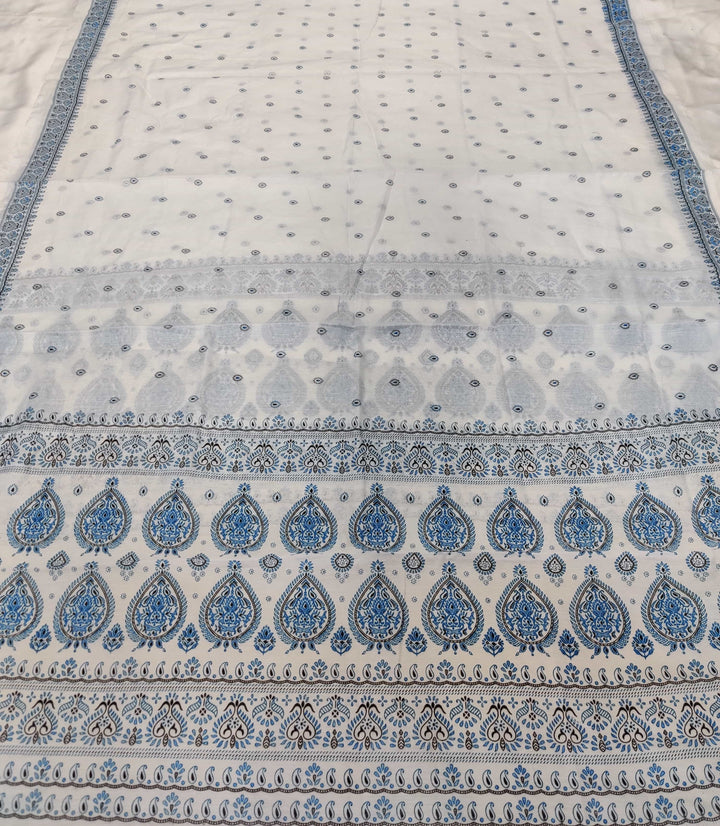 Printed Chanderi Cotton* Mekhela Sador