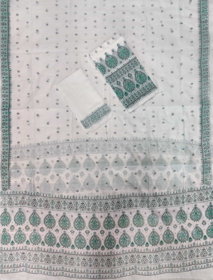 Printed Chanderi Cotton* Mekhela Sador