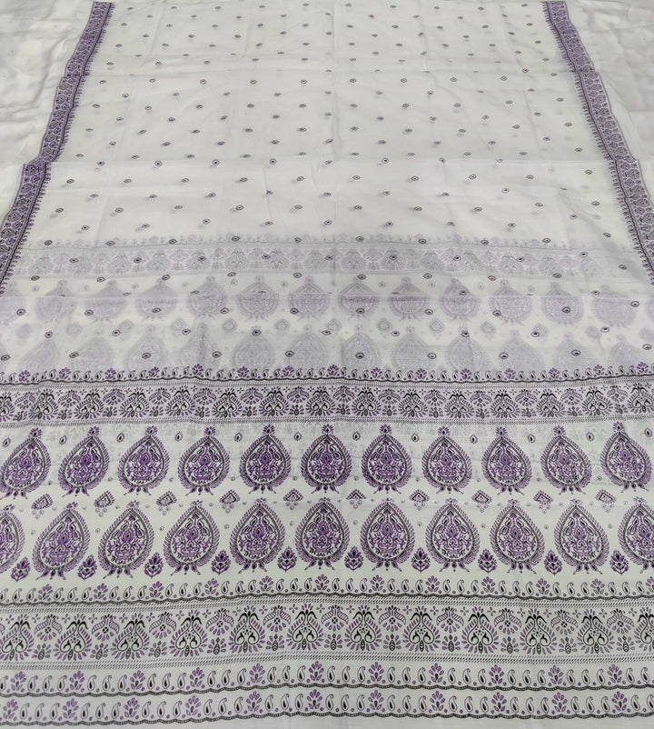 Printed Chanderi Cotton* Mekhela Sador