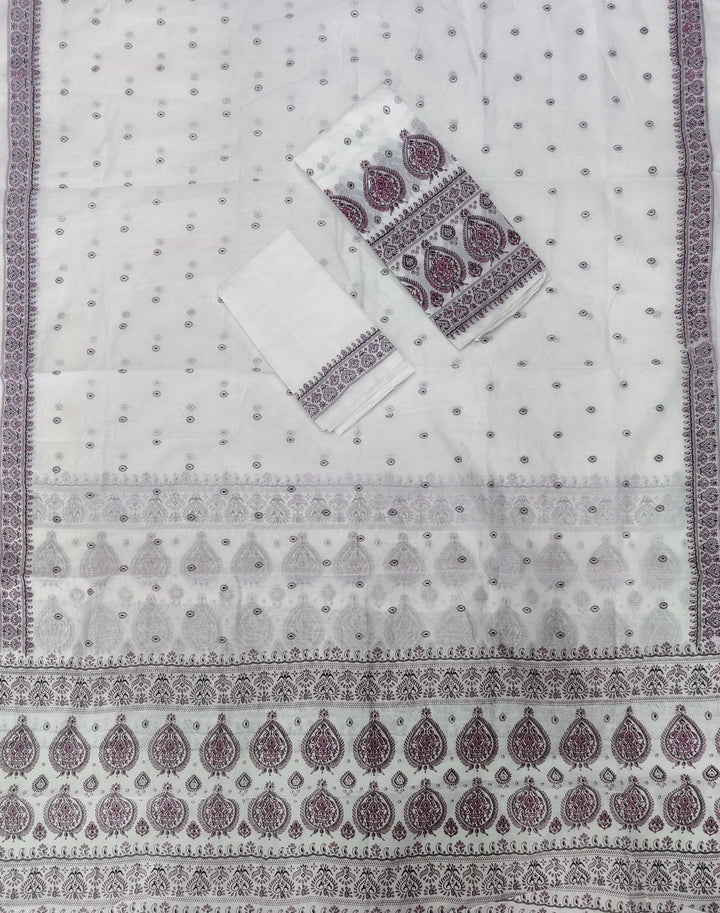 Printed Chanderi Cotton* Mekhela Sador