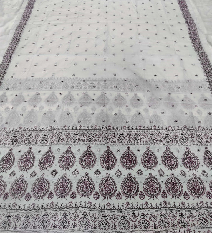 Printed Chanderi Cotton* Mekhela Sador