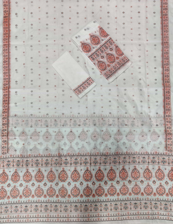 Printed Chanderi Cotton* Mekhela Sador