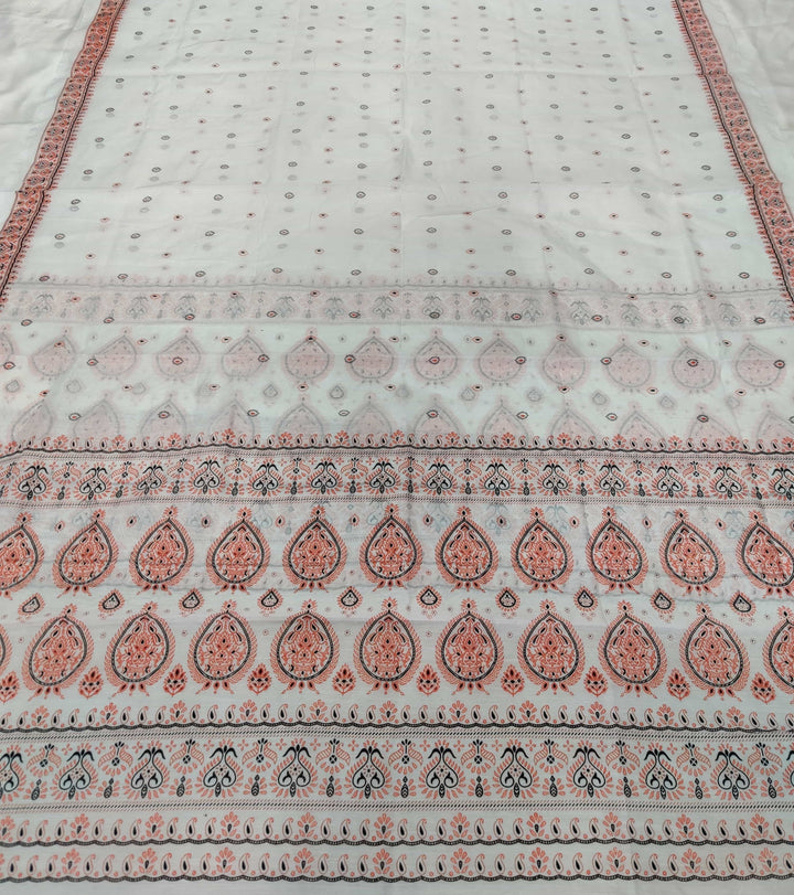 Printed Chanderi Cotton* Mekhela Sador