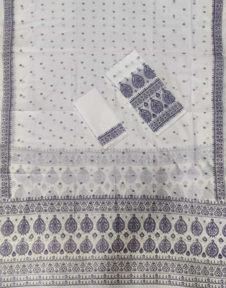 Printed Chanderi Cotton* Mekhela Sador