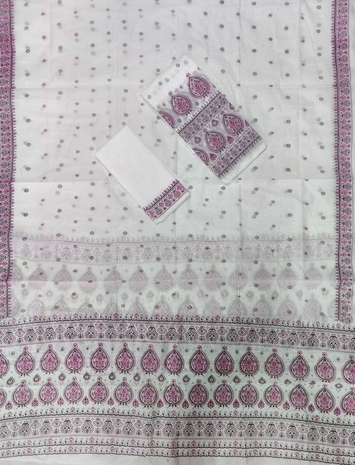 Printed Chanderi Cotton* Mekhela Sador