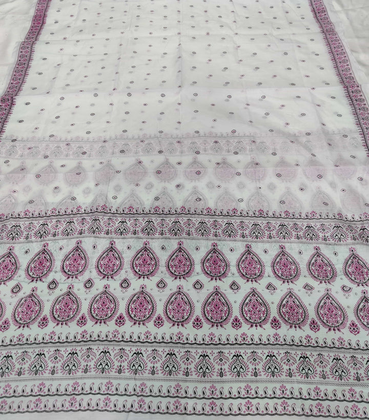 Printed Chanderi Cotton* Mekhela Sador