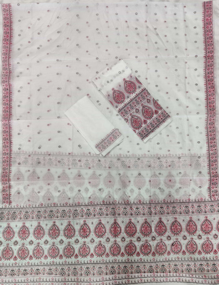 Printed Chanderi Cotton* Mekhela Sador