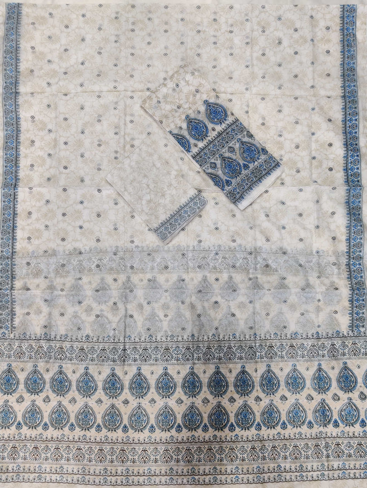 Printed Chanderi Cotton* Mekhela Sador - Braso Design