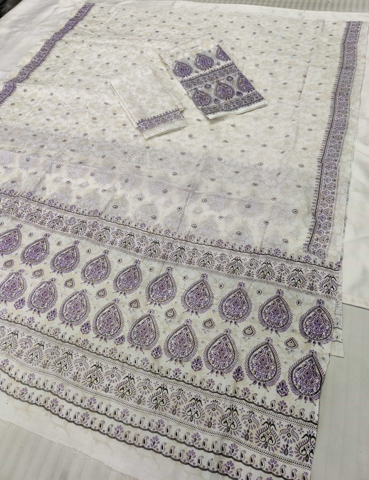 Printed Chanderi Cotton* Mekhela Sador - Braso Design