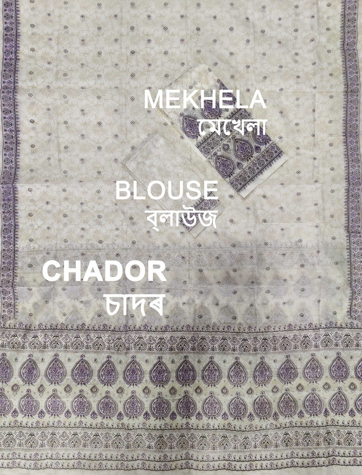 Printed Chanderi Cotton* Mekhela Sador - Braso Design