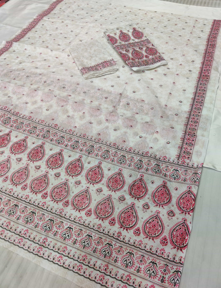 Printed Chanderi Cotton* Mekhela Sador - Braso Design