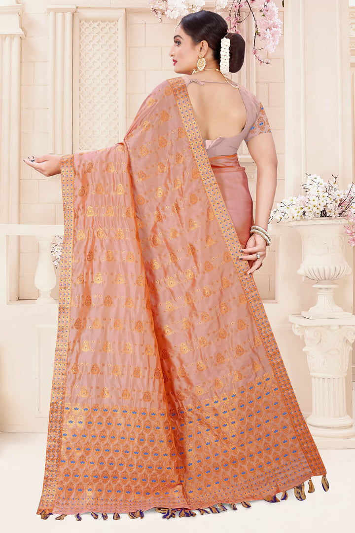 Soft Art-Silk Woven Assamese Saree