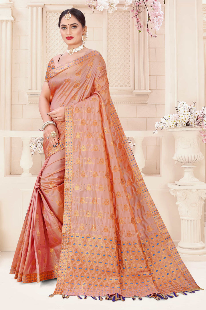 Soft Art-Silk Woven Assamese Saree