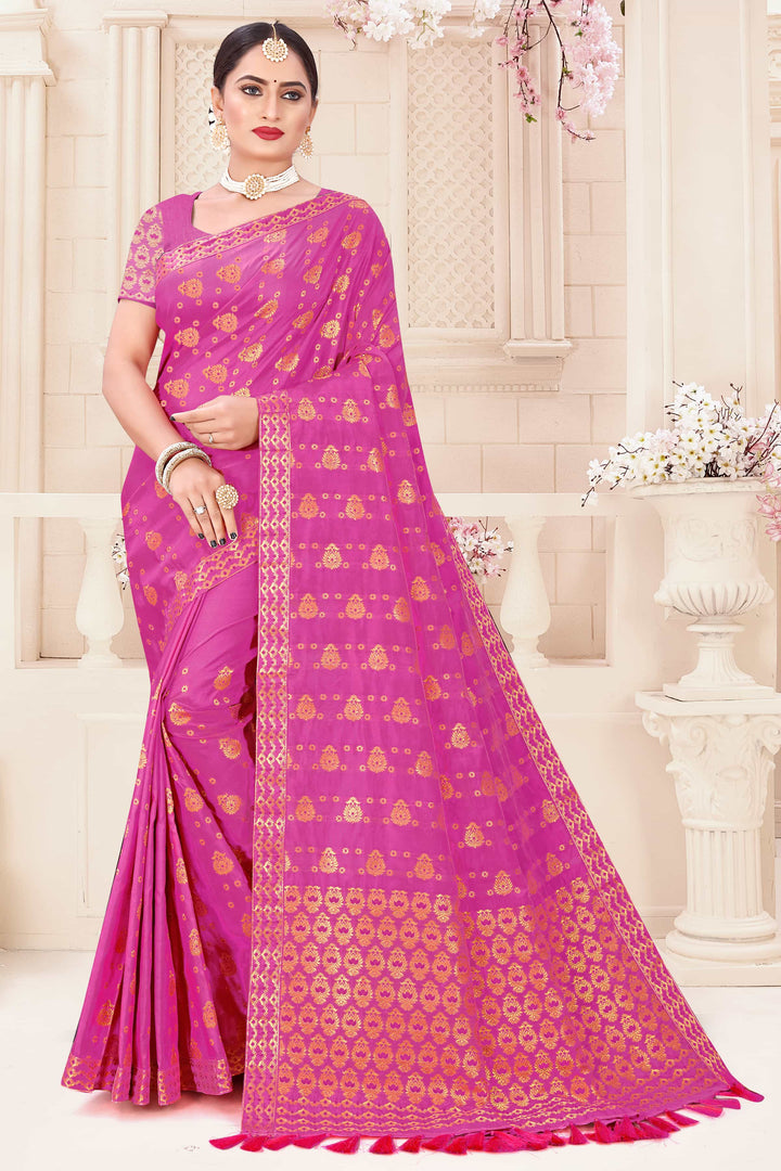 Soft Art-Silk Woven Assamese Saree