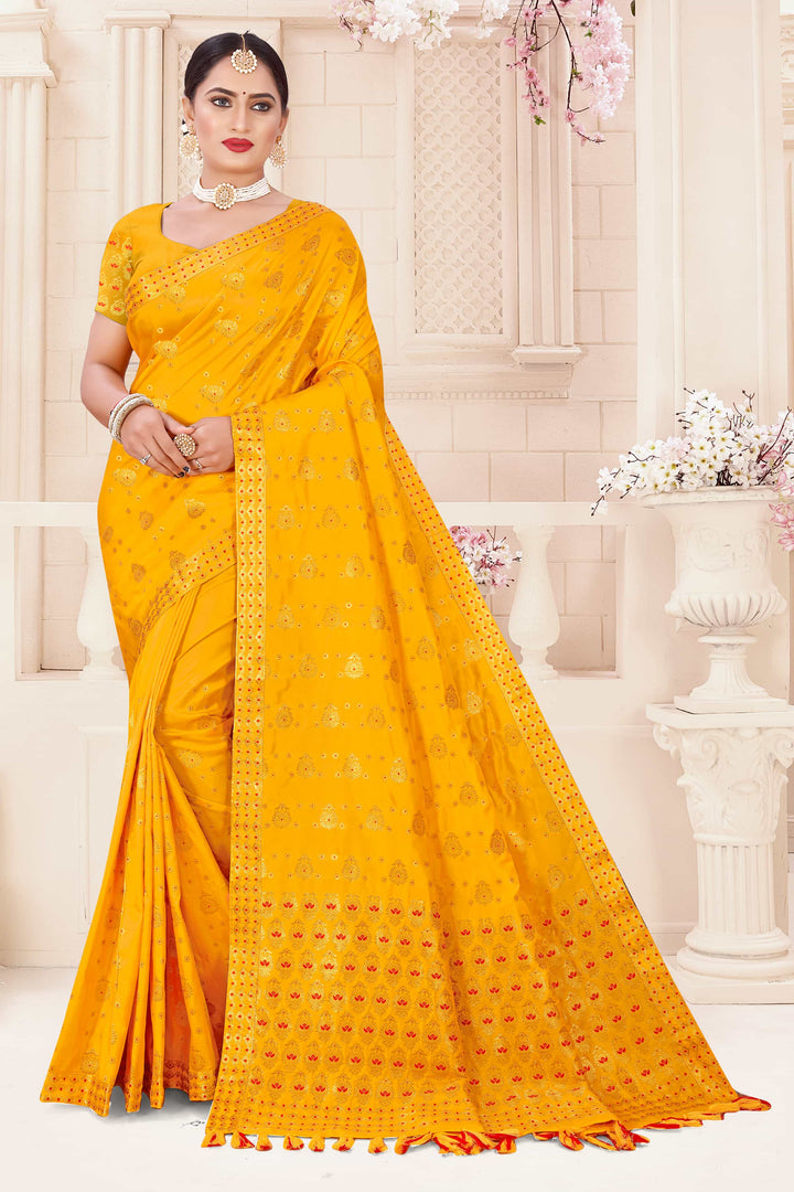 Soft Art-Silk Woven Assamese Saree