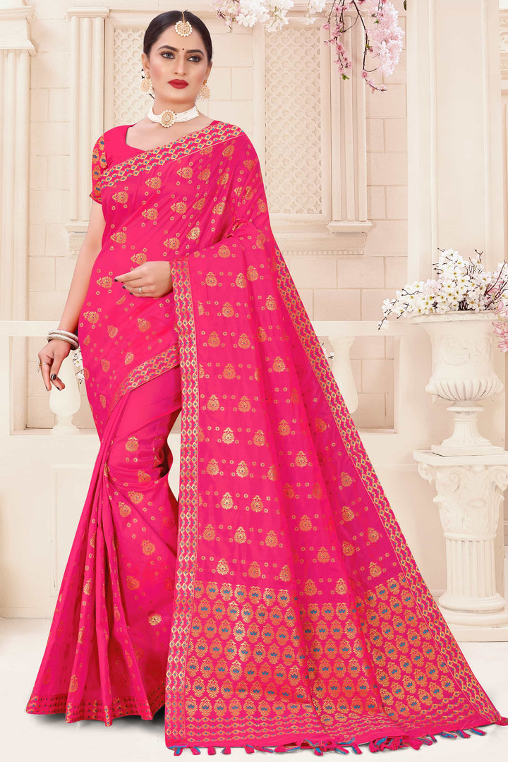 Soft Art-Silk Woven Assamese Saree