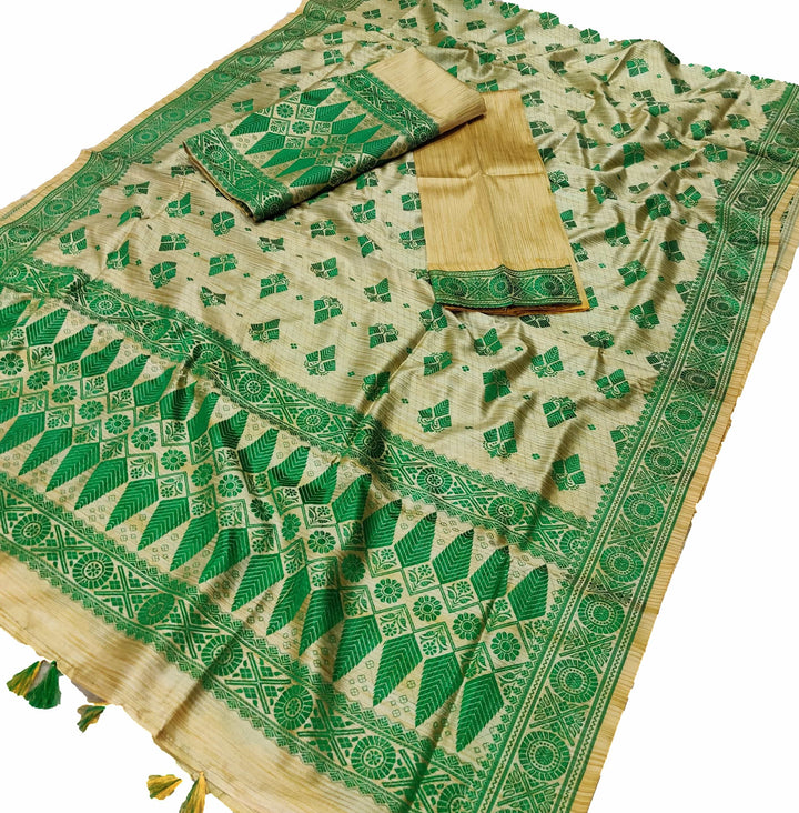 Mekhla Patti Khadi Poly Mekhala Sador - বোডো