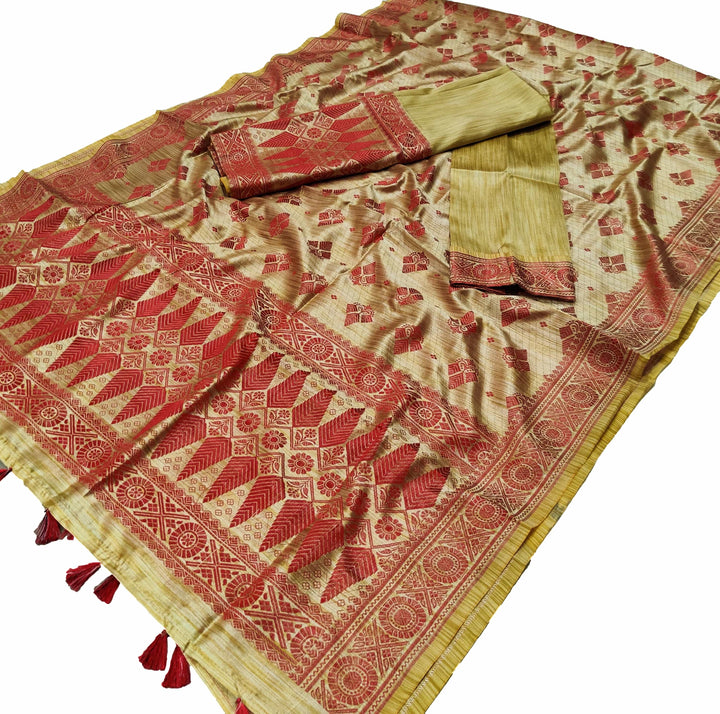 Mekhla Patti Khadi Poly Mekhala Sador - বোডো